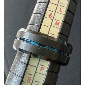 SVI TUNGSTEN Brushed Black Blue Ring 6.75
